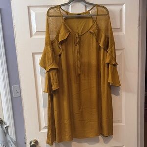 Chic Bronze Evan’s Margo Ruffle Sleeve Tunic size 26/28